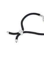 El Regalo Name Initials Evil Eye Bracelet Rakhi for Brother- Name Letter CZ Rakhi with Roli Chawal, Message Card in Rakshabandhan Box for Bhai (Black-U)