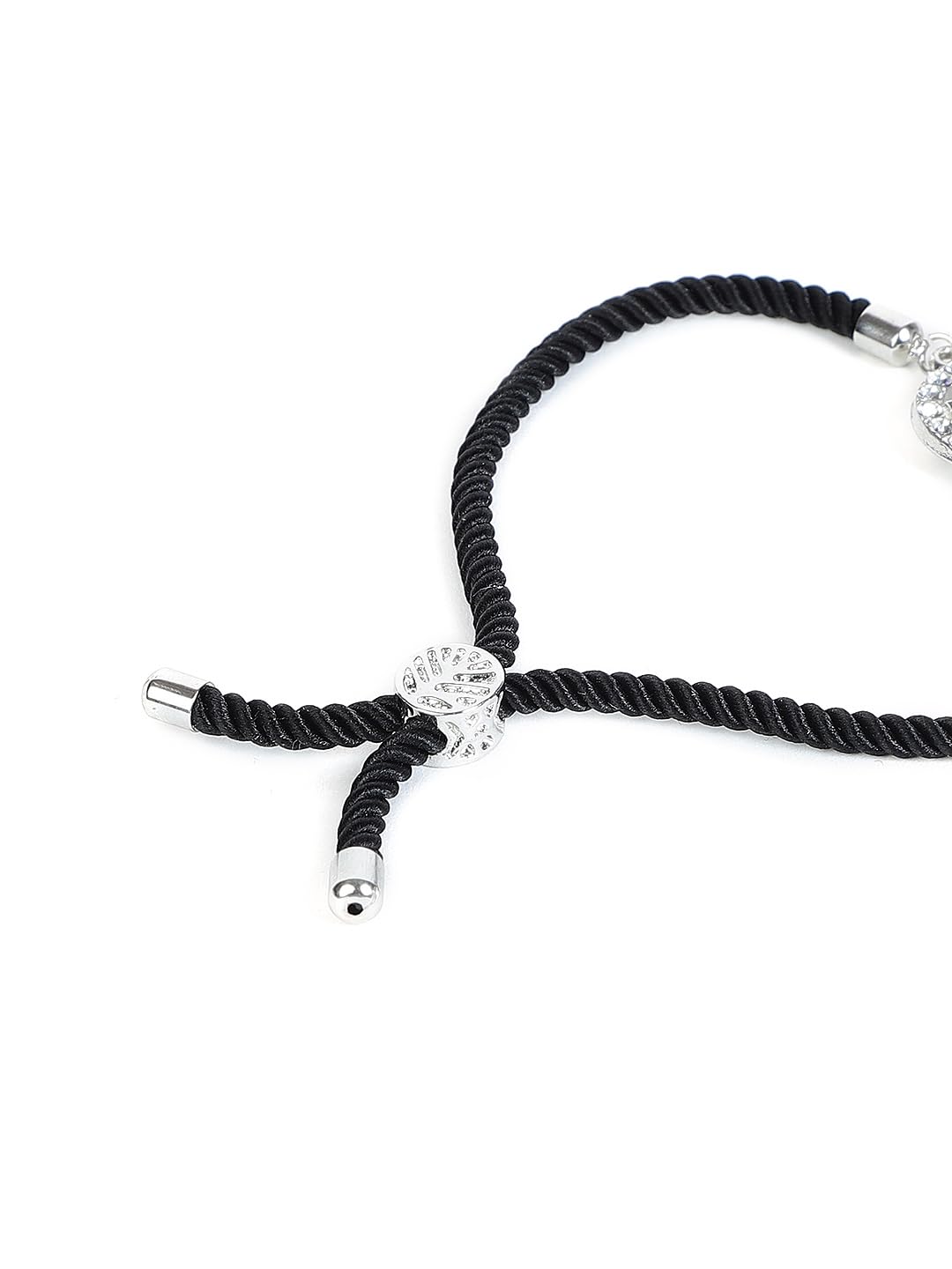 El Regalo Name Initials Evil Eye Bracelet Rakhi for Brother- Name Letter CZ Rakhi with Roli Chawal, Message Card in Rakshabandhan Box for Bhai (Black-U)