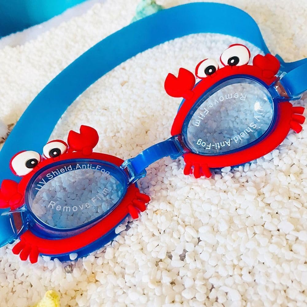 El Regalo Kids Cute Animal Cartoon Swimming Goggles for Girls & Boys- Kids/Toddlers Swim Goggles (upto 10 Years Old) (Crab Swim Goggle)