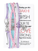 El Regalo Multi-layered Unicorn Infinity Love Charm Rakhi for Brother/Sister/Niece/Nephew with Roli Chawal in Rakhi Gift Box (Purple Unicorn)