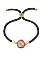El Regalo Golden Evil Eye Charms Unisex Bracelet for All- Fancy Evil Eye Rope Adjustable Bracelet for Kids/Girls/Boys/Men/Women (Red Evil Eye Bracelet)