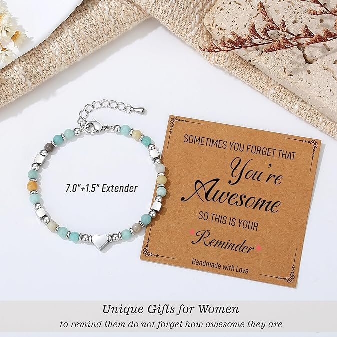 El Regalo Beautiful Inspirational Tiny Gemstone Bracelets- Sometimes You Forget You're Awesome