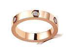 El Regalo Fashion Classic Titanium Steel Women Stacking Ring- Anti Tarnish/Waterproof Cubic Zirconia Stainless Steel Promise Ring for Girls & Women (Rose Gold, 9)