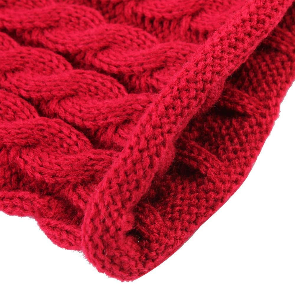 El Regalo Knitted Winter Hat and Scarf Combo Set for Kids. Warm Cap Beanie Pom Pom (Red)