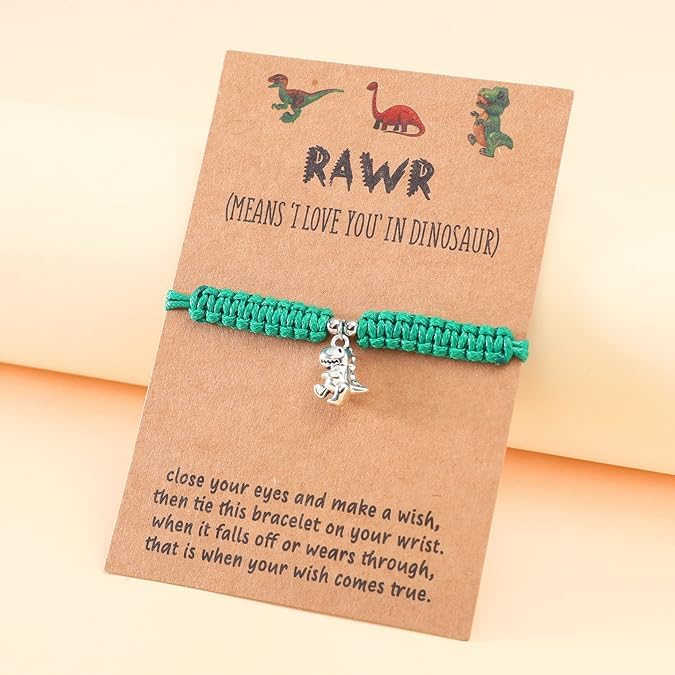 El Regalo Cute Rakhi for Brother- Fancy Tyrannosaurus Dinosaur Bracelet Rakhi for Bhai with Roli Chawal, Rakhi Message Card in Rakhi Gift Box (Green)