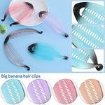 El Regalo 4 Pcs Fishtail Banana Hair Clips, Big Gradient colours French Banana Clip Hair Combs for Women Girls, Retro Plastic Fishtail Clip Comb Grips Clamp Hair Accessories