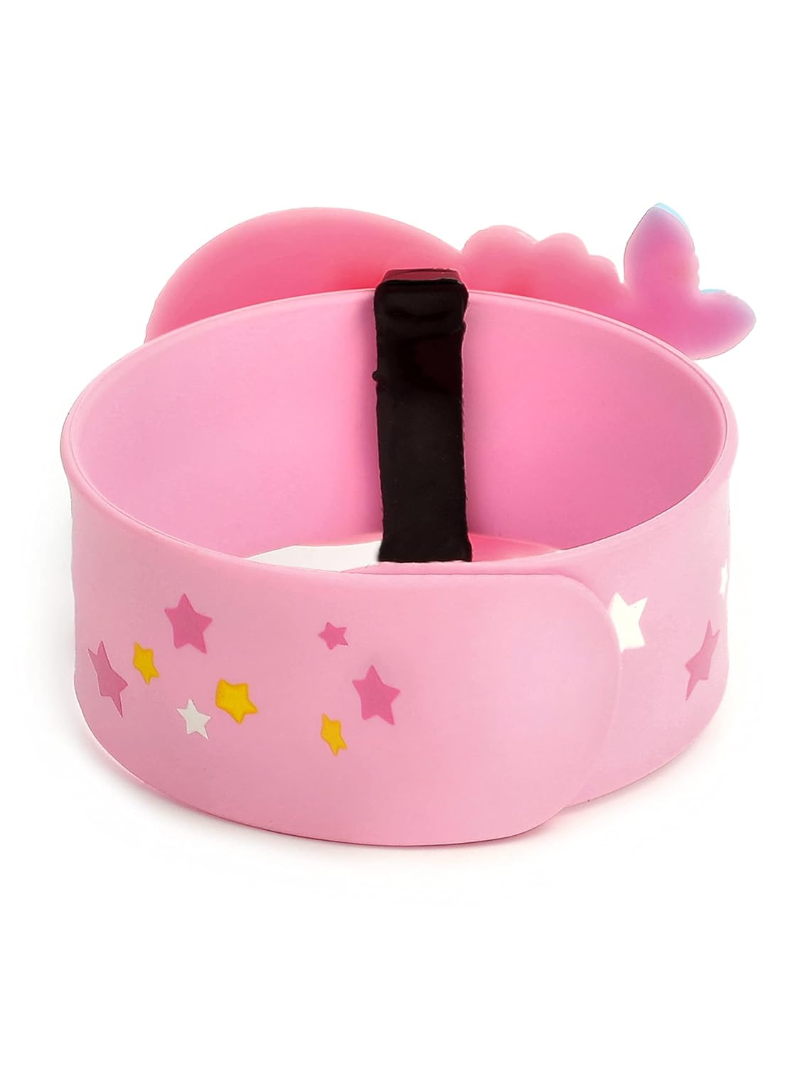 El Regalo 2 PCs Mermaid Snap Silicon Slap Wristband for Girls & Boys- Kids Party Favors, Mermaid and Stars Slap Bands for Kids Girls Boys (Light Pink & Sea Green)