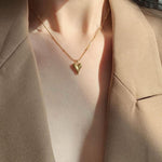 El Regalo Glamorous & Cute Stainless Steel Love Heart Pendant Necklace - Anti Tarnish, Waterproof, Elegant Gift for Girls & Women | Puffed Heart Design