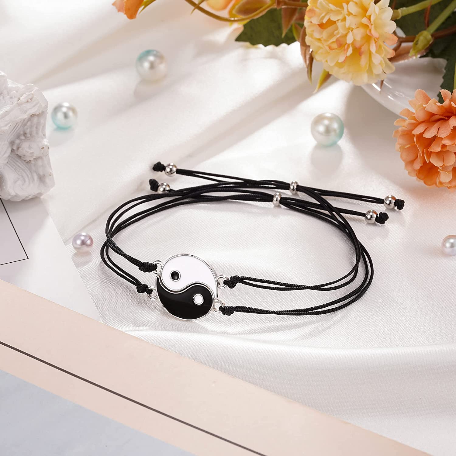 El Regalo Pinky Promise Distance Matching Bracelets for Best Friends, Couples, Family, Women, Men, Teens, Girls & Boys (Yin Yang)