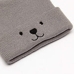 El Regalo 1 PC Kids Soft Caps | Beanie Earflaps Little Girl Boy Colorful Cartoon Bear Warm Knit Hat (1-3 Years) (Grey)