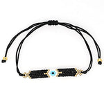 El Regalo Fashion Miyuki Evil Eye Bracelet | Japanese Miyuki Seed Beads Lucky Unisex Bracelets for All | Handmade 100% Authentic Japanese Miyuki Seed Beads Bracelets (Black)