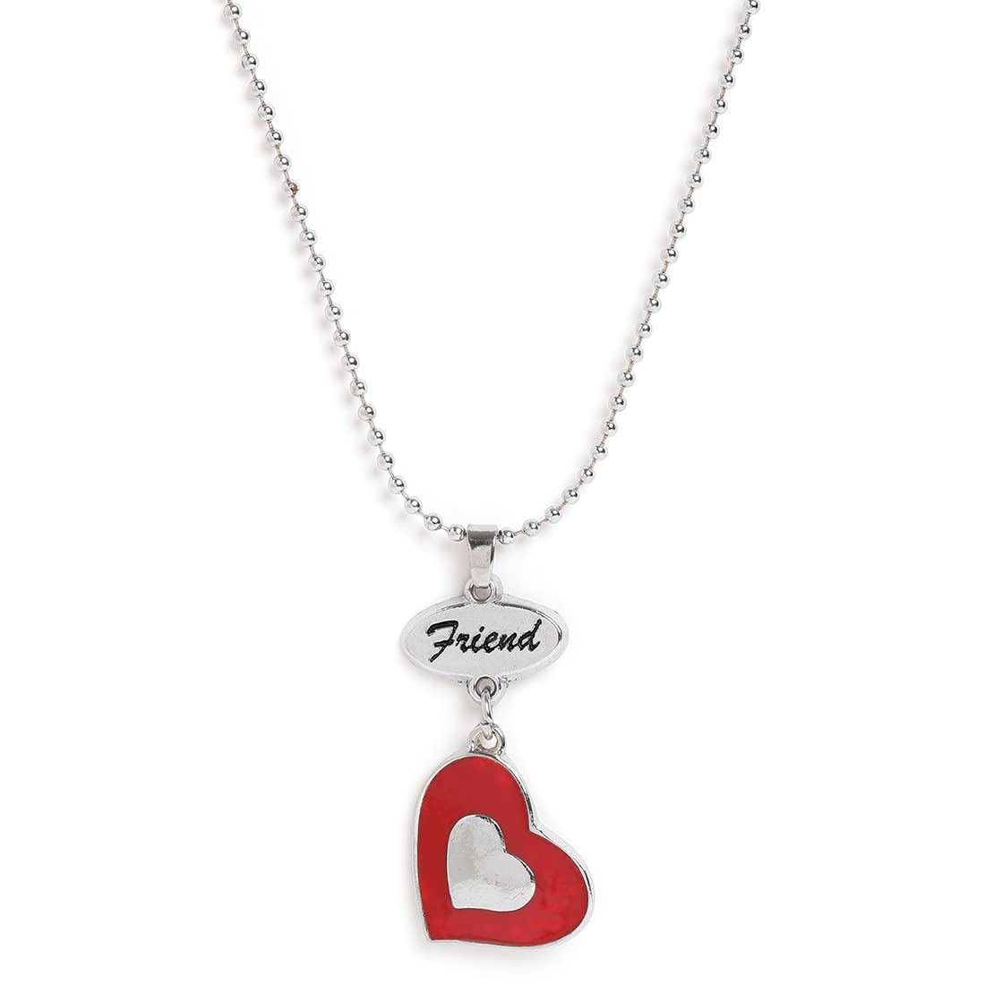 El Regalo 2 PCs Best Friend BFF Enamel Hearts Unisex Pendant Necklaces Set for Kids/Girls/Boys/Besties/Soul Sisters (Option-4)