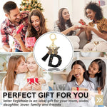 El Regalo Personalized Name Initials Butterfly Charm Keychain - Name Letter Keyring with Black & Golden Tassel & Butterfly Pendant, Purse, Bag, Backpack Accessory (D Letter)