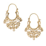 El Regalo 2 Pairs Bohemian Carved Filigree Hoop Earrings Combo for Girls & Women (Option-3)