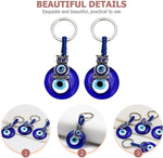 El Regalo 1 PC Cute Handmade Evil Eye KeyChain, Hanging Decor, Handcraft Keyring, Good Luck Keychain, Devil Blue Eyes Car Pendant Bag Charm (Owl Evil Eye)