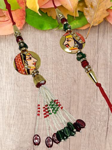 El Regalo Bhaiya Bhabhi Rakhi Raja Rani Couple Rakhi for Bhaiya & Bhabhi Bhaiya Bhabhi Raja Rani Rakhi Set (Peppy Yellow)