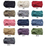 El Regalo 1 PC Knitted Winter Woolen Warm Headband with Buttons for Face Mask Cover | Cold Weather Hair Accessories Head Wrap | Criss Cross Bow Winter Headbands for Girls/Teens/Women (Black)