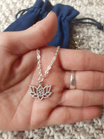 El Regalo Yoga Lotus Flower Necklace with Om Symbol | Yoga Meditation Spiritual Lotus Om Necklace for Her
