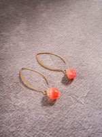 El Regalo Cute & Elegant Flower Bud Drop Long Hook Earrings- Super Elegant & Classy Gradient Color Flower Bud Earrings for Girls & Women, Contemporary Design (Fire Orange)