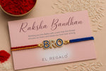 El Regalo Cute Rakhi for Brothers- Avenger, Bro, Om, Evil Eye & More | Handcrafted with Card, Roli Chawal & Rakshabandhan Box | Raksha Bandhan Bracelets for Kids, Brothers, Adults (Bro Rakhi)