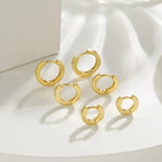 El Regalo 18K Gold Plated Anti-Tarnish Stainless Steel Huggie Hoop Earrings Combo - Set of 3 Pairs | Waterproof Minimalist Baali for Women & Girls | Cartilage & Second Piercing Jewelry