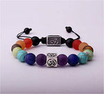 El Regalo OM 7 Chakra Rakhi for Brother Healing Yoga Beads Rakhi with shagun, Rakhi Card in Gift Box (7 Chakra OM Rakhi)