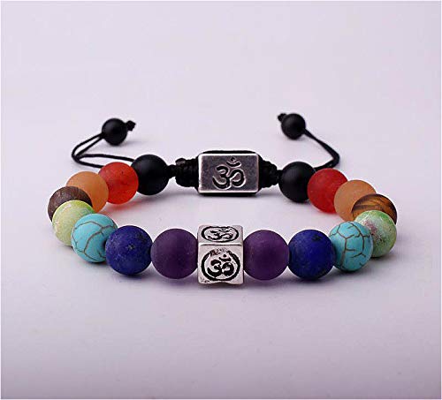 El Regalo OM 7 Chakra Rakhi for Brother Healing Yoga Beads Rakhi with shagun, Rakhi Card in Gift Box (7 Chakra OM Rakhi)