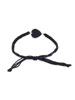 El Regalo 1 PC Lucky Evil Eye Handwoven Adjustable Bracelet - Protection Evil Eye Unisex Bracelet Set for All- Kids/Girls/Boys/Men & Women (Golden Black Heart Evil Eye)