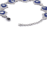 El Regalo Evil Eye Enameled Fashion Bracelet for Girls & Women- Gift for Her- Evil Eye Love, Good Luck & Protection Bracelet (Blue CZ Evil Eye Bracelet)