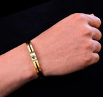El Regalo 1 PC Stainless Steel Anti Tarnish OM/Aum Bracelet Rakhi for Brother - Designer OM Rakhi with Roli Chawal, Rakhi Message Card in Rakhi Gift Box (Golden OM Rakhi)