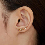 El Regalo Elegant Multi-Colour Crystal Crawler Earrings for Women & Girls- Gold Plated Curve Ear Line Climber Earrings