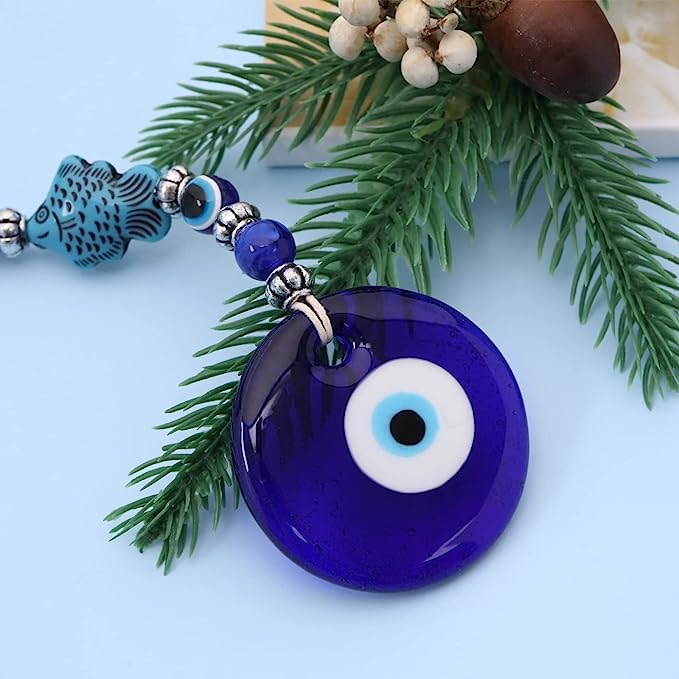 El Regalo Designer Evil Eye Rakhi Set for Brother & Bhabhi- Bhaiya Bhabhi Lumba/Luma Rakhi Set with Roli Chawal, Message Card in Gift Box
