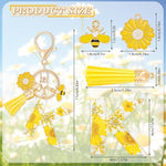 El Regalo Personalized Name Initials Natural Flowers & Bee Charm Keychain - Custom Letter Keyring with Daisy Flower & Honey Bee Pendant, Purse, Bag, Backpack Accessory (Letter K)