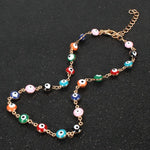 El Regalo Evil Eye Choker Necklace - Enameled Fashion Evil Eye Choker Necklace for Teen Girls & Women (Round Evil Eye Multi Color)