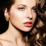 El Regalo Women's Stainless Steel Heart Hoop Earrings- Waterproof/Anti-Tarnish Vintage Love Drop Huggie Hoop Earrings For All Day Wear (Golden)