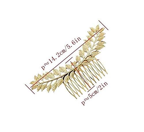 El Regalo 1PC Elegant Vintage Hollow Cutout Leaf Hair Comb - Wedding & Party Hair Accessory for Girls & Women (Gold)