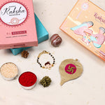 El Regalo 1PC Cute Kids Nazaria Rakhi for Little Brother - Kids Chrams Nazaria Rakhis for Babies/Toddlers with Roli Chawal, Rakhi Message Card in Rakhi Gift Box (Bal Ganesha Nazaria)