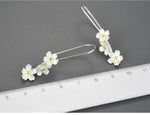El Regalo Womens Cherry Blossom Cascade Silver Plated Jasmine Flowers Drop Hook Earrings - Elegant Triple Flower Long Drop Earrings with Gold-Plated Accents