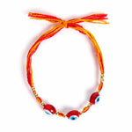 El Regalo 1 PC Evil Eye Moli Rakhi for Bhaiya - Rakshabandhan Original Evil Eye Beads Rakhi with Message Card & Shagun in Rakhi Box (Red Evil Eye, 1)