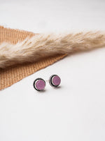El Regalo 5 Pairs Oxidized German Silver Small Monalisa Stones Stud Earrings Combo Set in Antique Silver Finish for Women/Girls- Timeless Elegance for Casual and Formal Wear