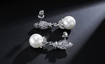 El Regalo Zircon Pearls Earrings- American Diamond Party Pearls Earrings for Girls & Women - Gift for Her (Ziron Pearl Stud Earrings)