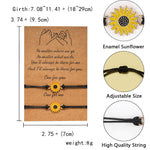 El Regalo Unisex 2 Pcs Sunflower Bracelets Set- Handmade Boho Sunflower Daisy BFF Friendship Bracelets Adjustable Braided Rope Pinky Promise Bracelets (Black)