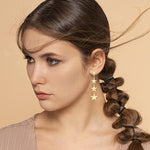 El Regalo Cute & Trendy Gold Star Tassel Earrings- 4 Star Statement Tassel Earrings Stud Earrings for Women & Girls