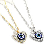 El Regalo Evil Eye Pendant Necklace for Girls & Women | Evil Eye Necklace Third Blue Eyes Amulet Protection Pendant for Girls & Women (Heart Golden)