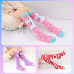 El Regalo Kid's Calf Length Combed Cotton 3 Pairs Cute & Soft Fun Unicorn Printed Funky Socks Cute Animal Cartoon Print Lovely High Knee Socks (3-8 Years), Assorted