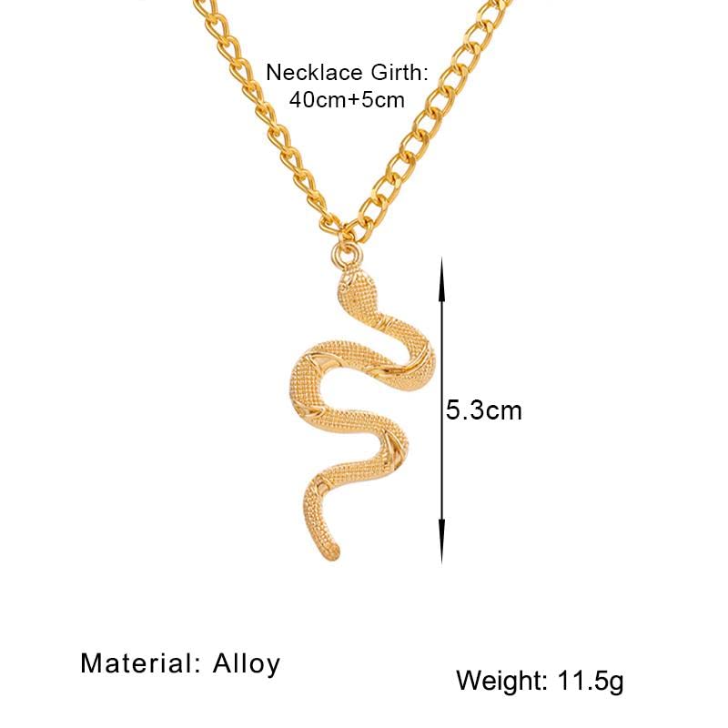 El Regalo Snake Unisex Necklace for Girls/ Boys/ Men & Women - Trendy Serpent Necklace Dainty Pendant Necklace Jewelry (Golden)