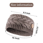 El Regalo Knitted Winter Twist Warm Wool Headband with Buttons for Face Mask Cover for Unisex (Black)