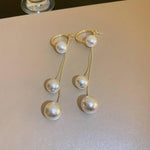 El Regalo Fancy Pearl Earrings- Golden Pearl Tassel Long Statement Earrings for Girls & Women (Pearls Threader Earrings)