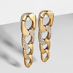 El Regalo Gold Plated Chain Link Drop Dangle Earrings- Cuban Link Golden Chain Stud Dangle Earrings for Women & Girls