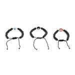 El Regalo 1 PC Evil Eye Black Beads Handwoven Adjustable Unisex Bracelet for Men/Women/Girls/Boys (Blue Evil Eye Bracelet)